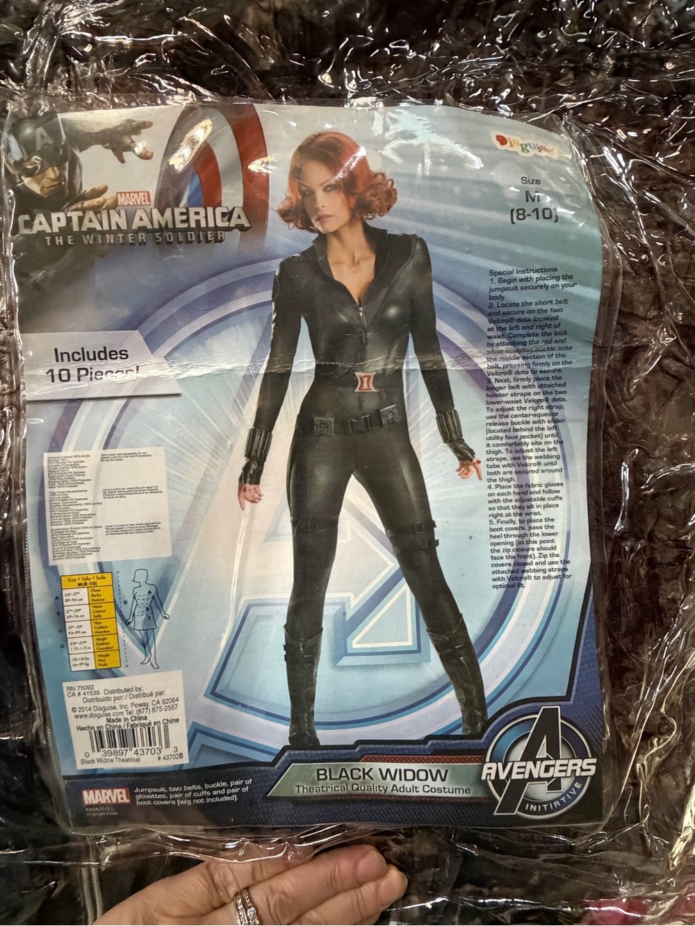 Marvel Black Widow Women's Black Jumpsuit Costume